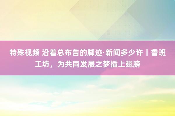 特殊视频 沿着总布告的脚迹·新闻多少许丨鲁班工坊，为共同发展之梦插上翅膀