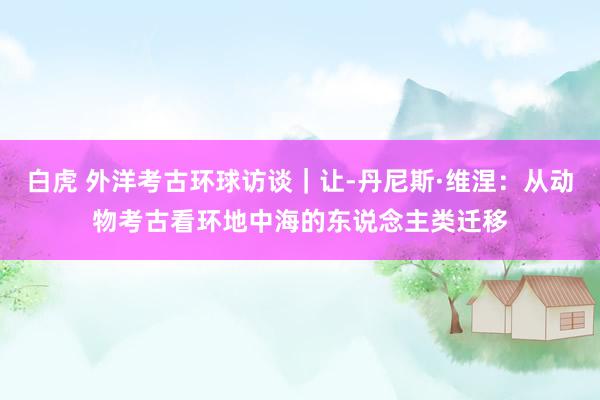 白虎 外洋考古环球访谈｜让-丹尼斯·维涅：从动物考古看环地中海的东说念主类迁移